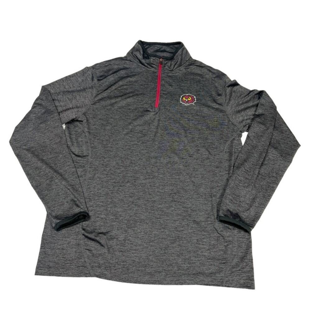 Temple University Owls Pullover Grey 1/4 Zip Long Sleeve Shirt Women's Medium - Picture 4 of 11
